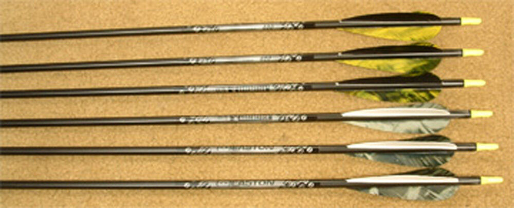 Easton Aluminum Gamegetter Ii Hunting Arrows 1/2 Doz With Feathers