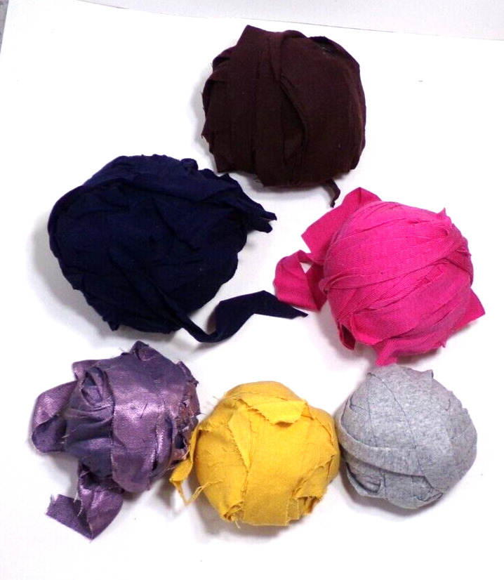 Rag Rug Balls, Recycled Fabric Strips  2 Lb  & 4 Oz For Crocheting  Bon88craft C